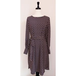 LOFT Floral Tie Waist Dress